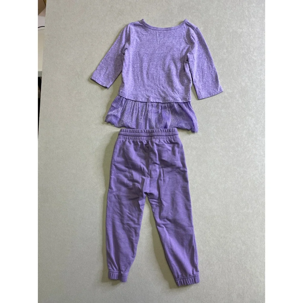 Disney Vampirina Purple Peplum Top and Joggers Outfit Set Kids 3T Long Sleeve